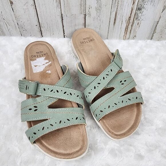Earth Origins Sandra Slide Sandals Seafoam Size 8.5 - Picture 1 of 9